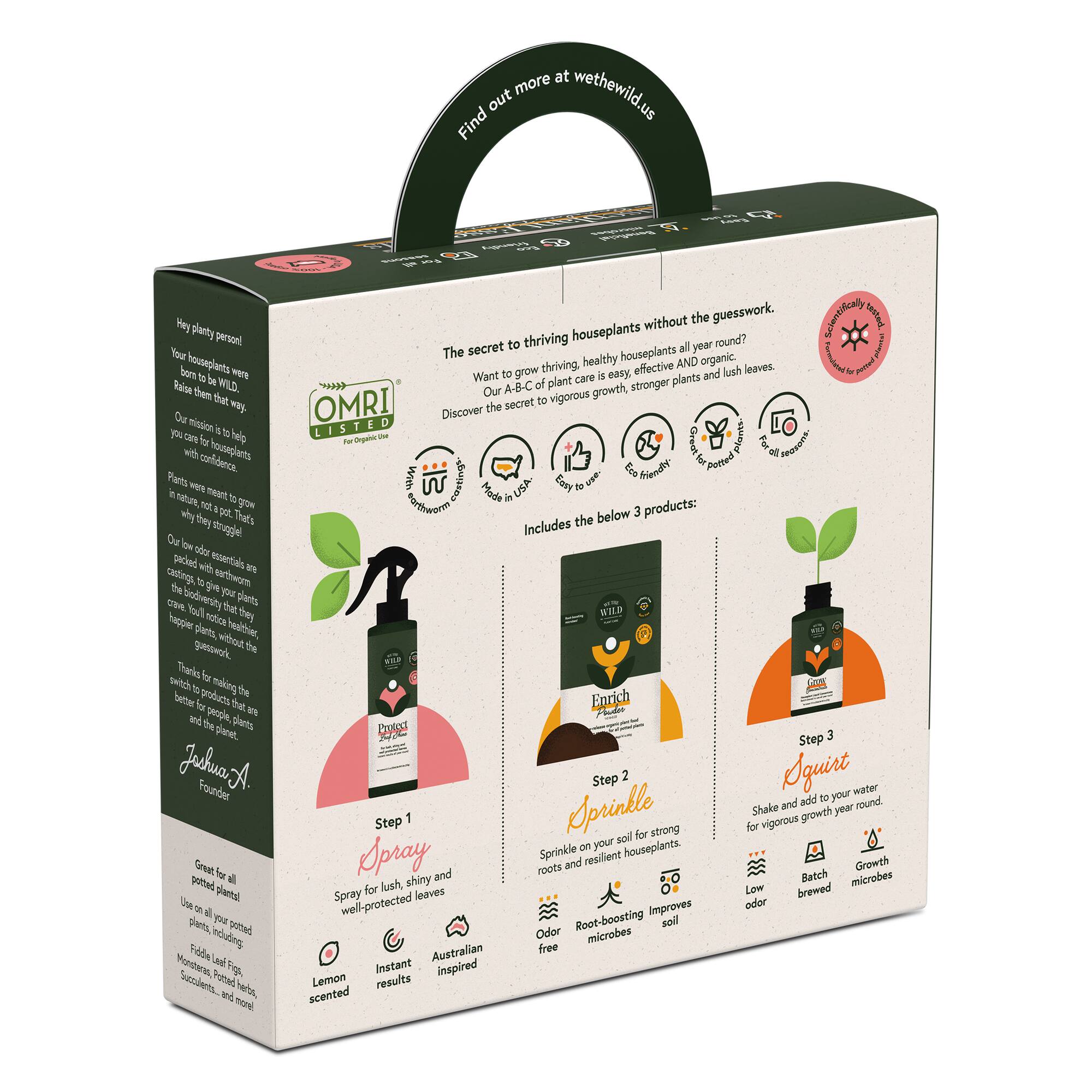We The Wild™ Houseplant Essentials Kit Organic Easy 3-Step Care
